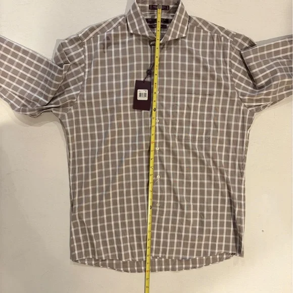 Classic Tan Plaid Button-Down Shirt - Picture 5 of 10